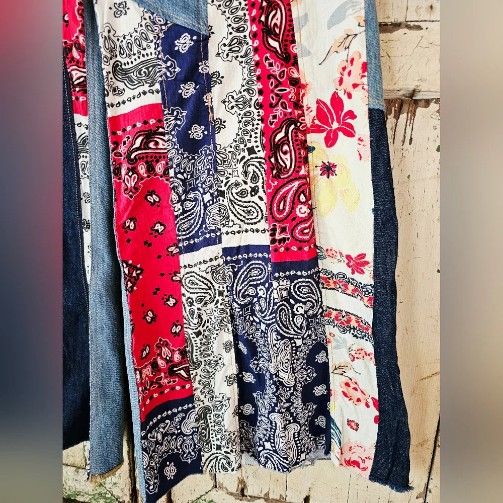 Free People Multicolor Patchwork Flare Jeans - Picture 7 of 13